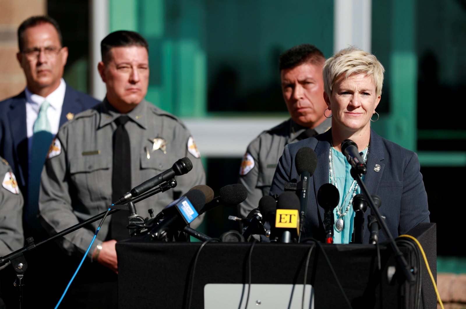 District attorney Mary Carmack-Altwies speaks at a news conference after actor Alec Baldwin accidentally shot and killed cinematographer Halyna Hutchins on the set of the film "Rust," in Santa Fe, New Mexico, U.S., Oct. 27, 2021. (Reuters Photo)