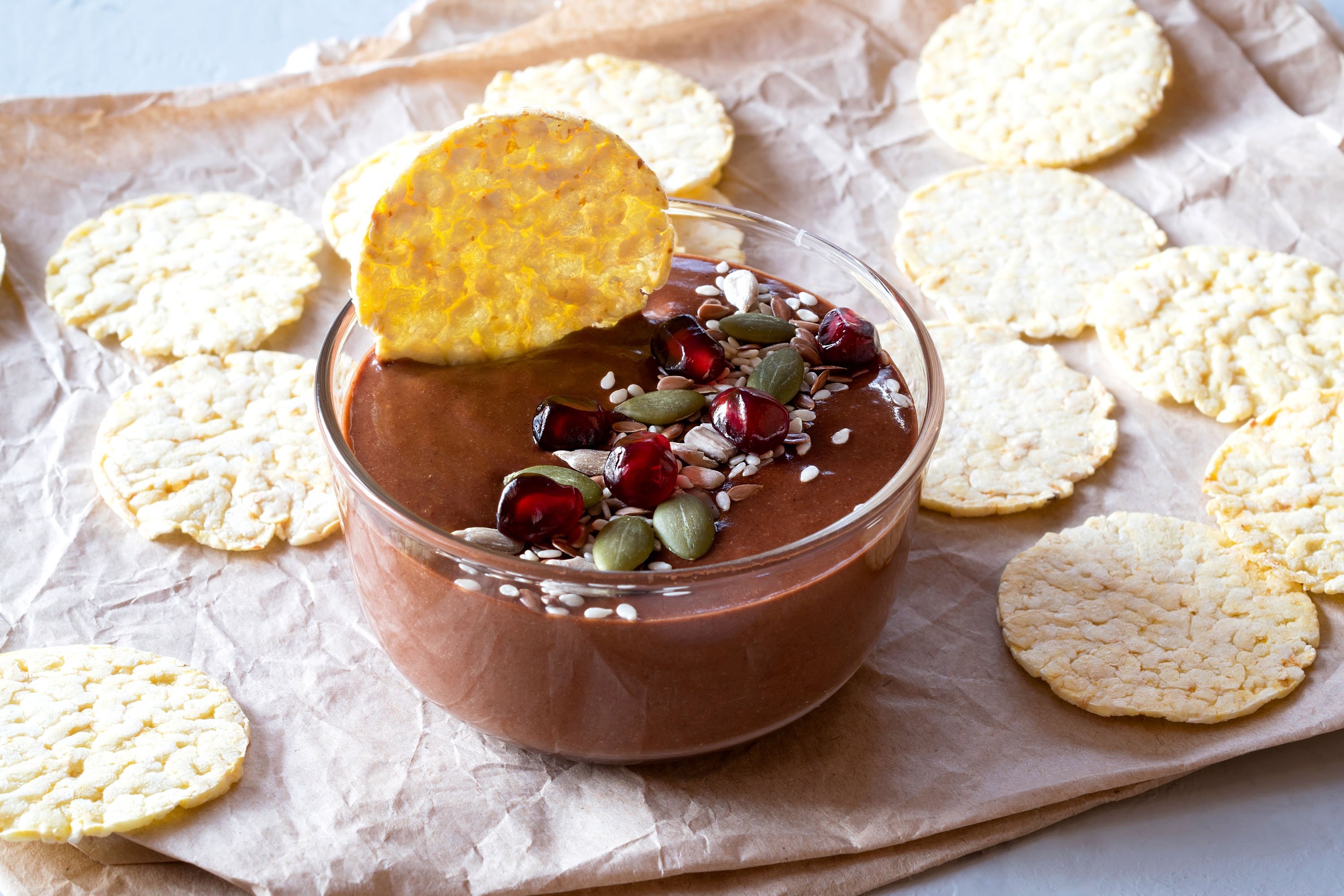 Chocolate hummus with corn chips. (Shutterstock Photo)