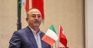 Foreign Minister Mevlüt Çavuşoğlu speaks during the inauguration ceremony of the Italian Honorary Consulate in the southern resort city of Antalya, Turkey, Dec. 4, 2021. (DHA Photo)