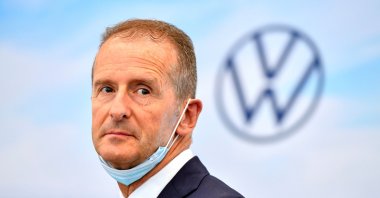 Volkswagen CEO Herbert Diess looks on during his visit to Volkswagen's electric car plant in Zwickau, Germany, June 23, 2021. (Reuters Photo)