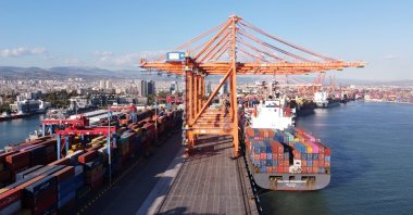 Containers are seen at the Mersin International Port in the southern province of Mersin, Turkey, Dec. 7, 2021. (AA Photo)