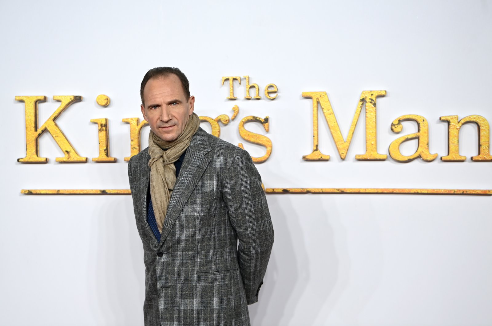 British actor and cast member Ralph Fiennes arrives at the world premiere of the film &quot;The King&#039;s Man&quot; in London, Britain, Dec. 6, 2021. (EPA)