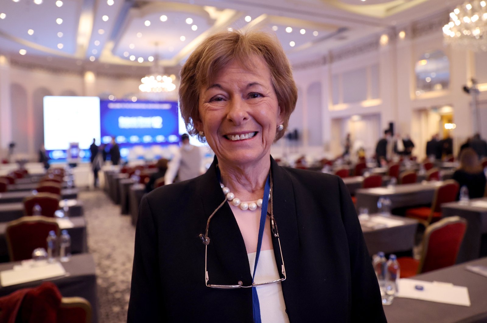 Lady Olga Maitland, the head of the London-based Defense and Security Forum, Istanbul, Turkey, Dec. 7, 2021. (AA Photo)