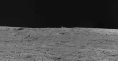 An image captured by Chinese rover Yutu-2 on the far side of the moon, shows a cube-like object, Dec. 8, 2021. (Reuters Photo)