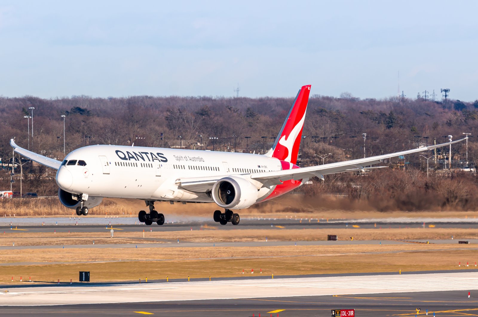 A Qantas Airways Boeing 787 Dreamliner airplane at New York John F. Kennedy airport (JFK) in New York, U.S., Feb. 27, 2020. (Shutterstock Photo)