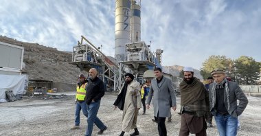 Mujiburrahman Omar, Taliban administration&#039;s interim deputy minister for energy and water (2L) and Süleyman Ciliv, chairperson of the Turkish-Afghan Business Council under DEIK (3R) visits Kajaki Hydroelectric Power Plant in Helmand, Afghanistan, Dec. 9, 2021. (AA Photo)