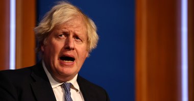 British Prime Minister Boris Johnson holds a news conference for the coronavirus disease update in the Downing Street briefing room in London, Britain, Dec. 8, 2021. (Reuters Photo)