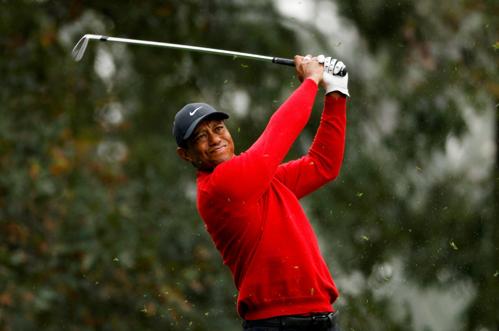 Tiger Woods on the fourth hole during the final round of the Masters at Augusta National Golf Club, in Georgia, United States, Nov. 15, 2020. (REUTERS PHOTO)