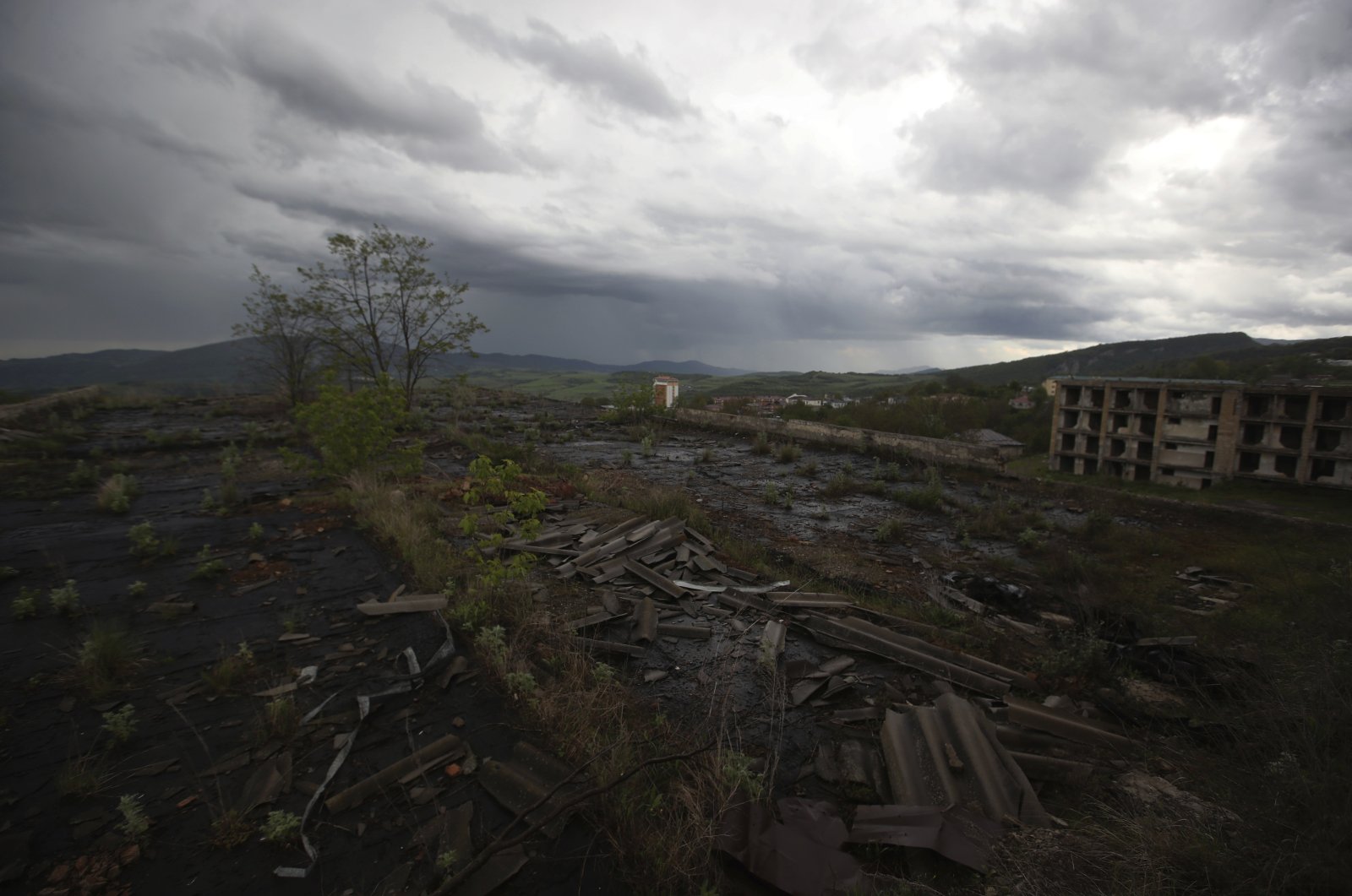 Buildings destroyed during the war are photographed in Shusha town, May 10, 2018. (AP File Photo)