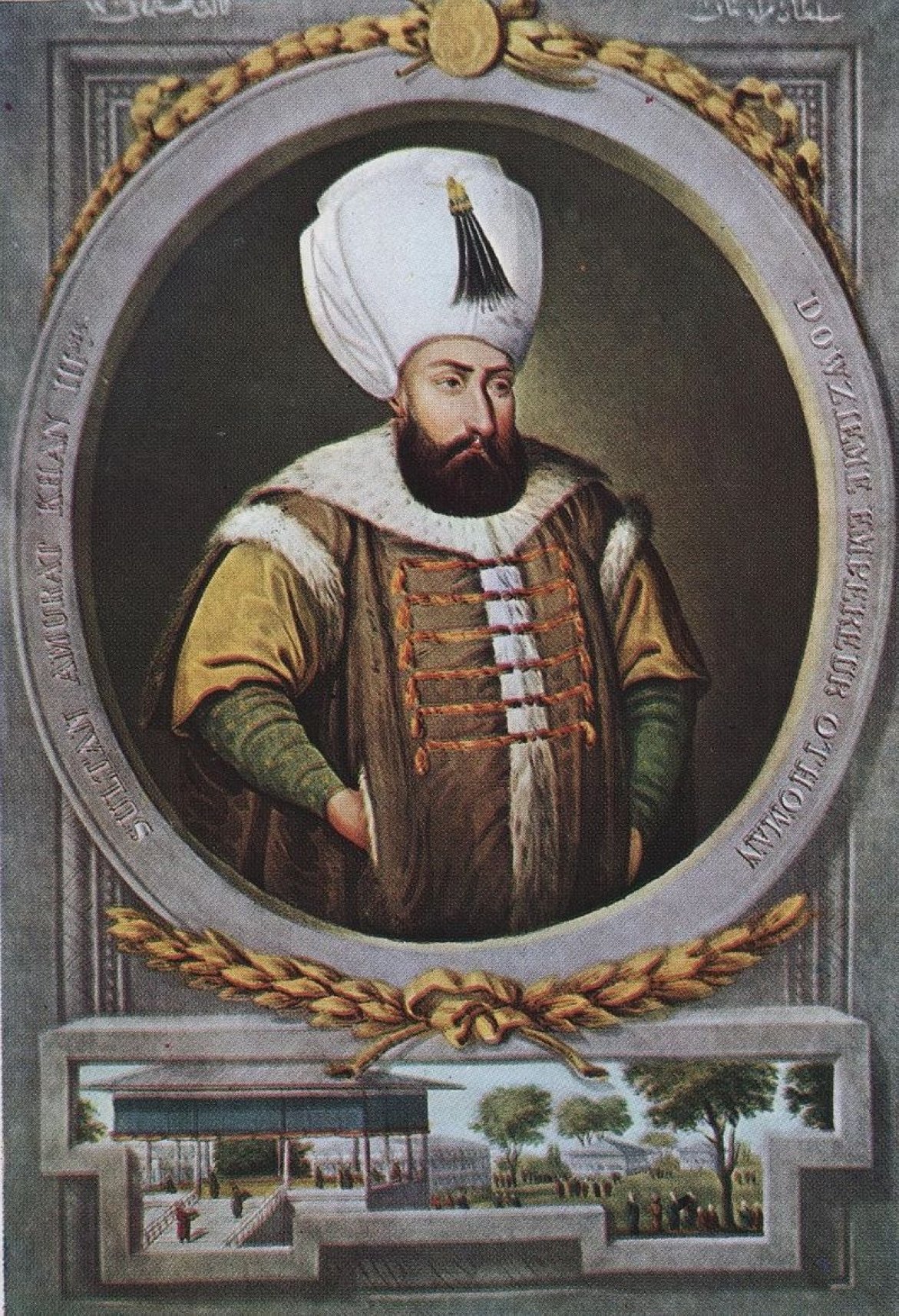 This widely used illustration painted by Konstantin Kapıdağlı shows Sultan Murad III. (Wikimedia) 