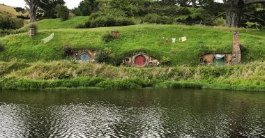 The Hobbiton Movie Set, a location for The Lord of the Rings and The Hobbit film trilogy, is pictured in Matamata, New Zealand, Dec. 27, 2020. (Reuters Photo) 