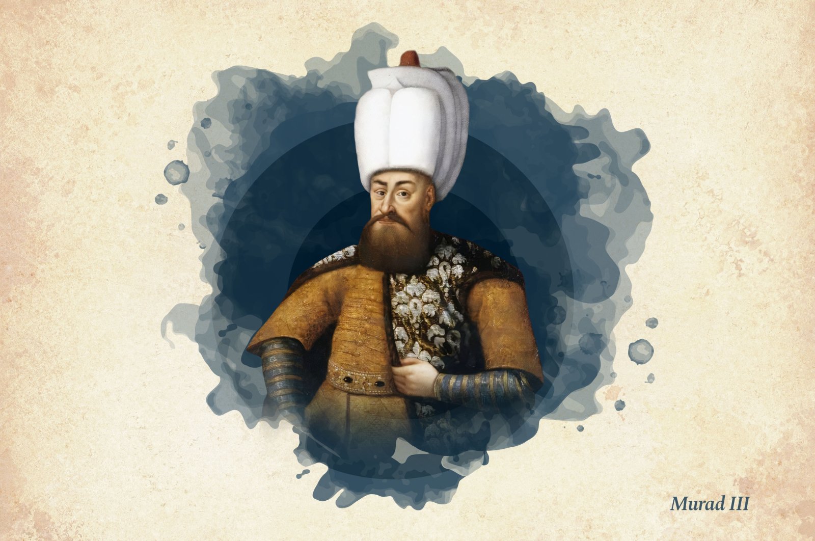 This widely used illustration shows Sultan Murad III, the 12th ruler of the Ottoman Empire. (Wikimedia / edited by Büşra Öztürk)