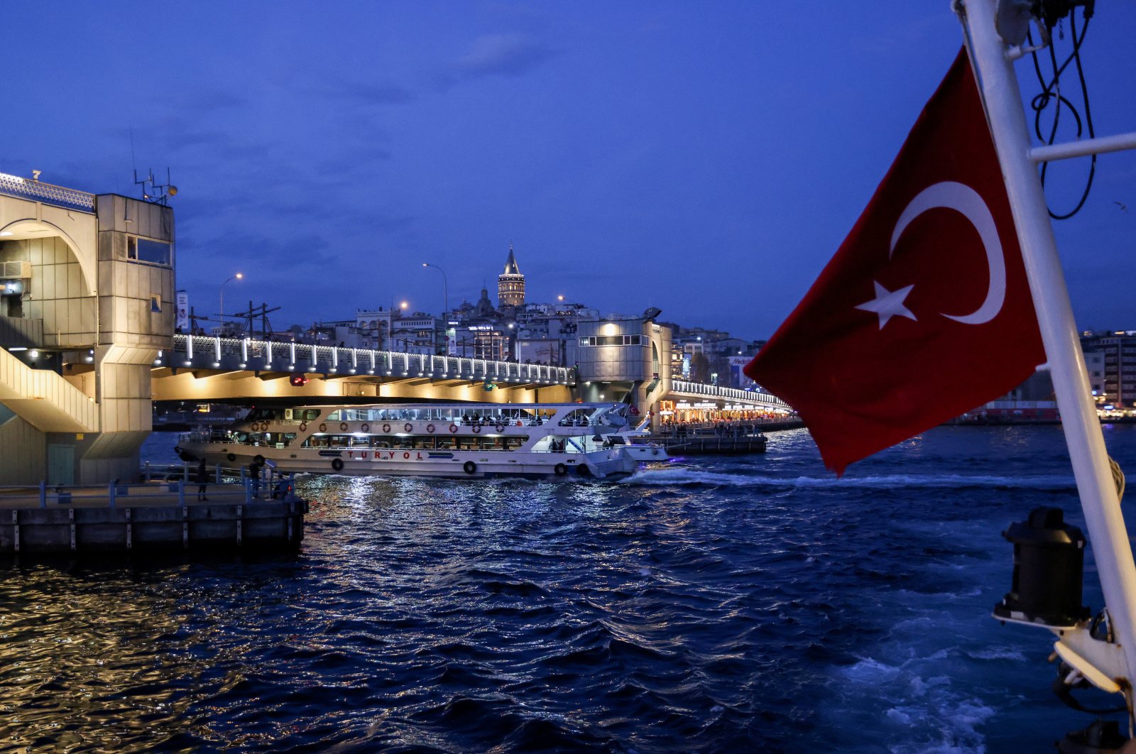 A boat sails through the Golden Horn in Istanbul, Turkey, Dec. 6, 2021. (Reuters Photo)