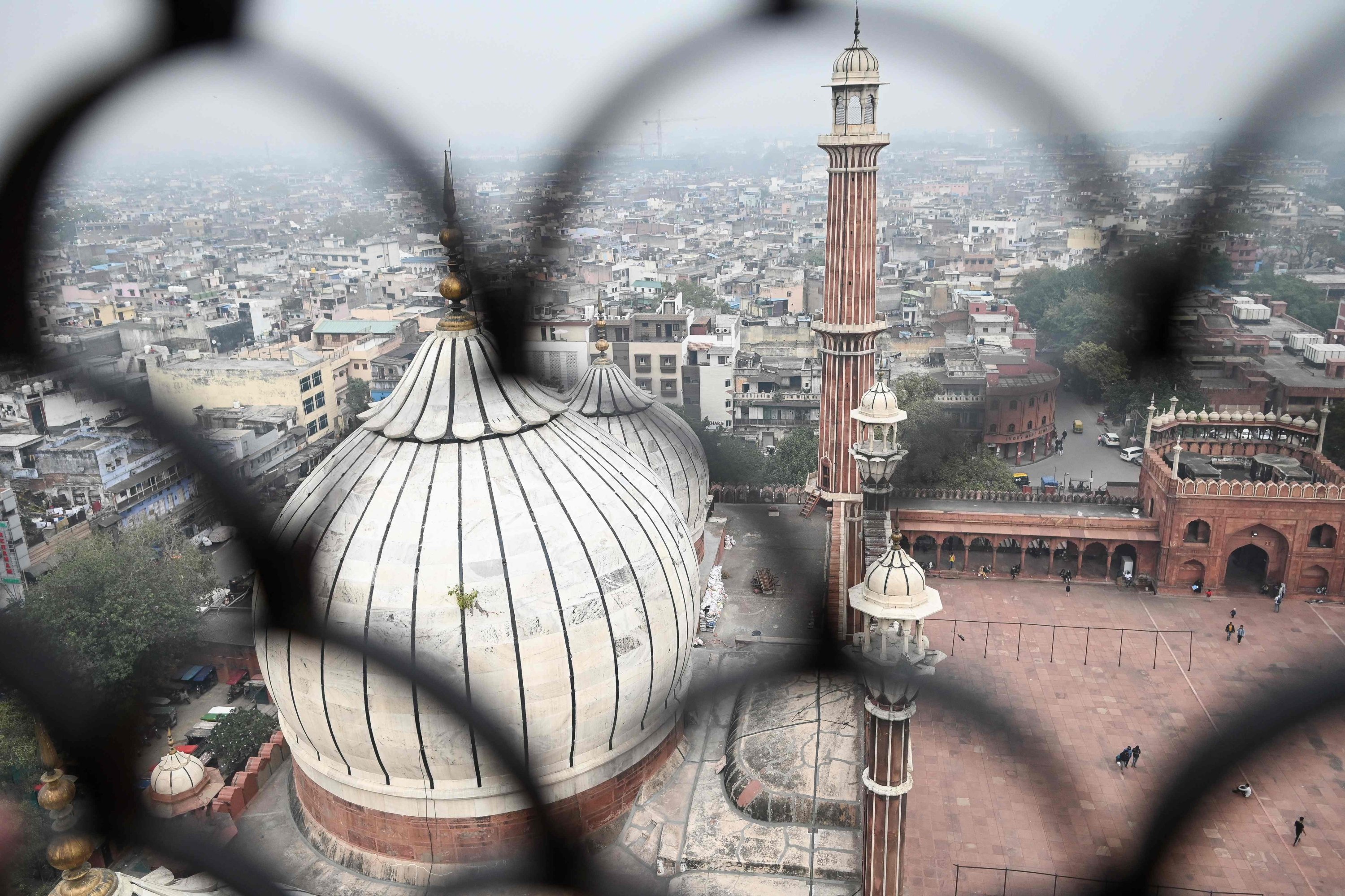 A general view of the walled city pictured amid smoggy conditions from a tower of the Jama Masjid mosque in the old quarter of Delhi, India, Dec. 5, 2021. (AFP Photo)