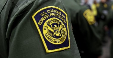 Border Patrol agents hold a news conference prior to a media tour of a new U.S. Customs and Border Protection temporary facility near the Donna International Bridge, Texas, U.S., May 2, 2019. (AP File Photo)