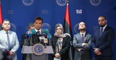 Interim head of Libya&#039;s government Ramadan Abu Jnah speaks during a press conference on the upcoming Dec. 24 elections, Tripoli, Libya, Dec. 12, 2021. (AFP Photo)