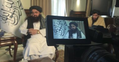The foreign minister in Afghanistan's new Taliban-run Cabinet, Amir Khan Muttaqi speaks during an interview in Kabul, Afghanistan, Dec. 12, 2021. (AP Photo)