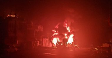 A truck with gasoline burns in Cap-Haitien, Haiti, Dec. 14, 2021. (IHA Photo)