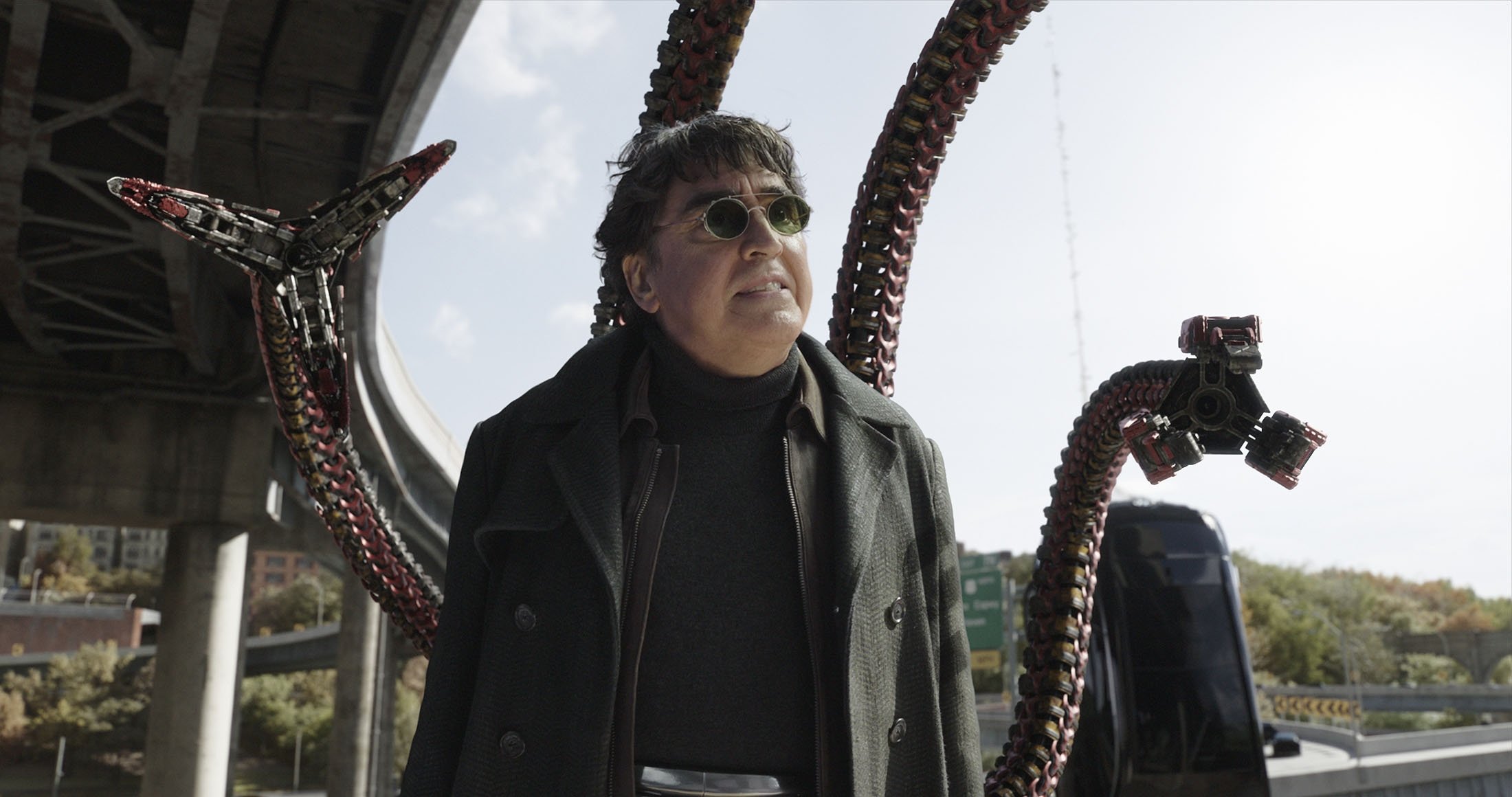 Alfred Molina as Doc Ock in a scene from the film “Spider-Man: No Way Home.” (Sony Pictures via AP)