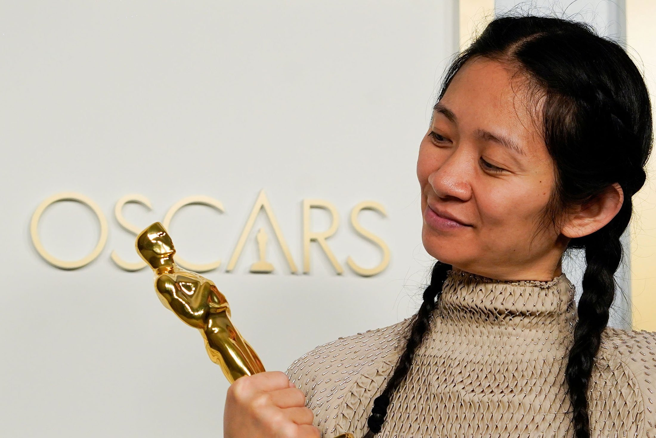 Director Chloe Zhao, winner of the award for best picture for “Nomadland,” poses at the press room of the Oscars, in the 93rd Academy Awards in Los Angeles, California, U.S., April 25, 2021. (Reuters Photo)