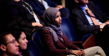 Republican Representative Ilhan Omar and others attend a House of Representatives member-elect welcome briefing on Capitol Hill, Washington, D.C., U.S., Nov. 15, 2018. (AFP Photo)