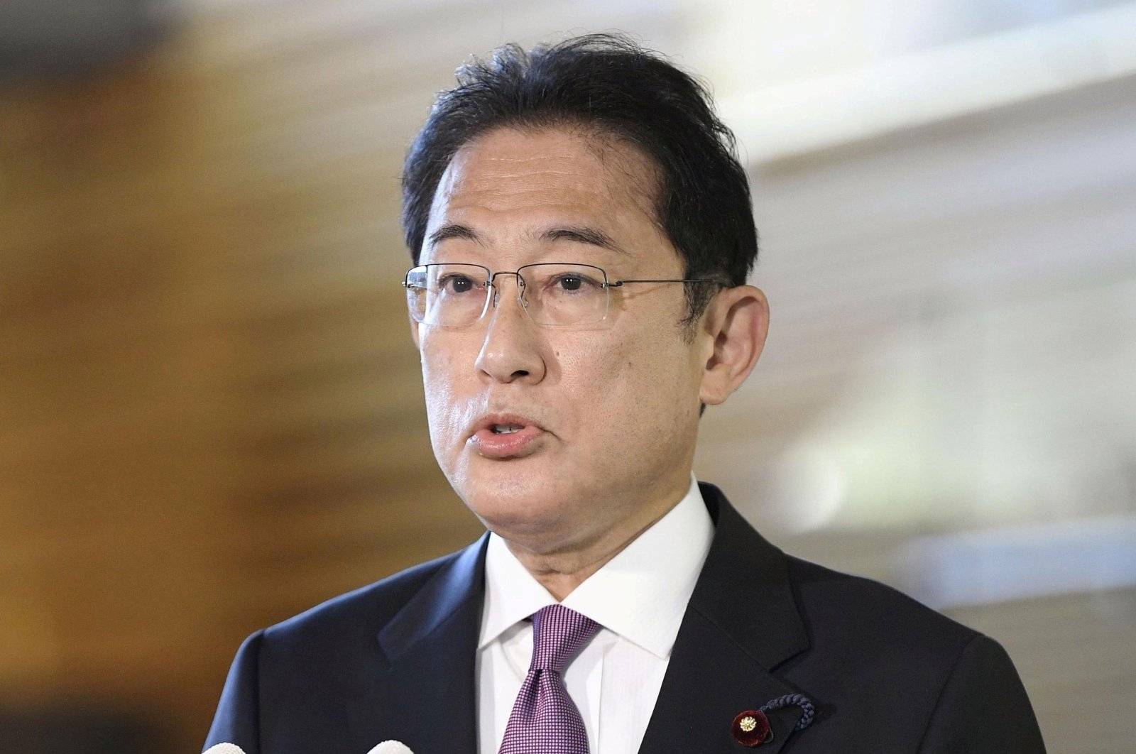 Japan&#039;s Prime Minister Fumio Kishida speaks to media at his official residence in Tokyo, Japan, Nov. 24, 2021. (Kyodo via Reuters)