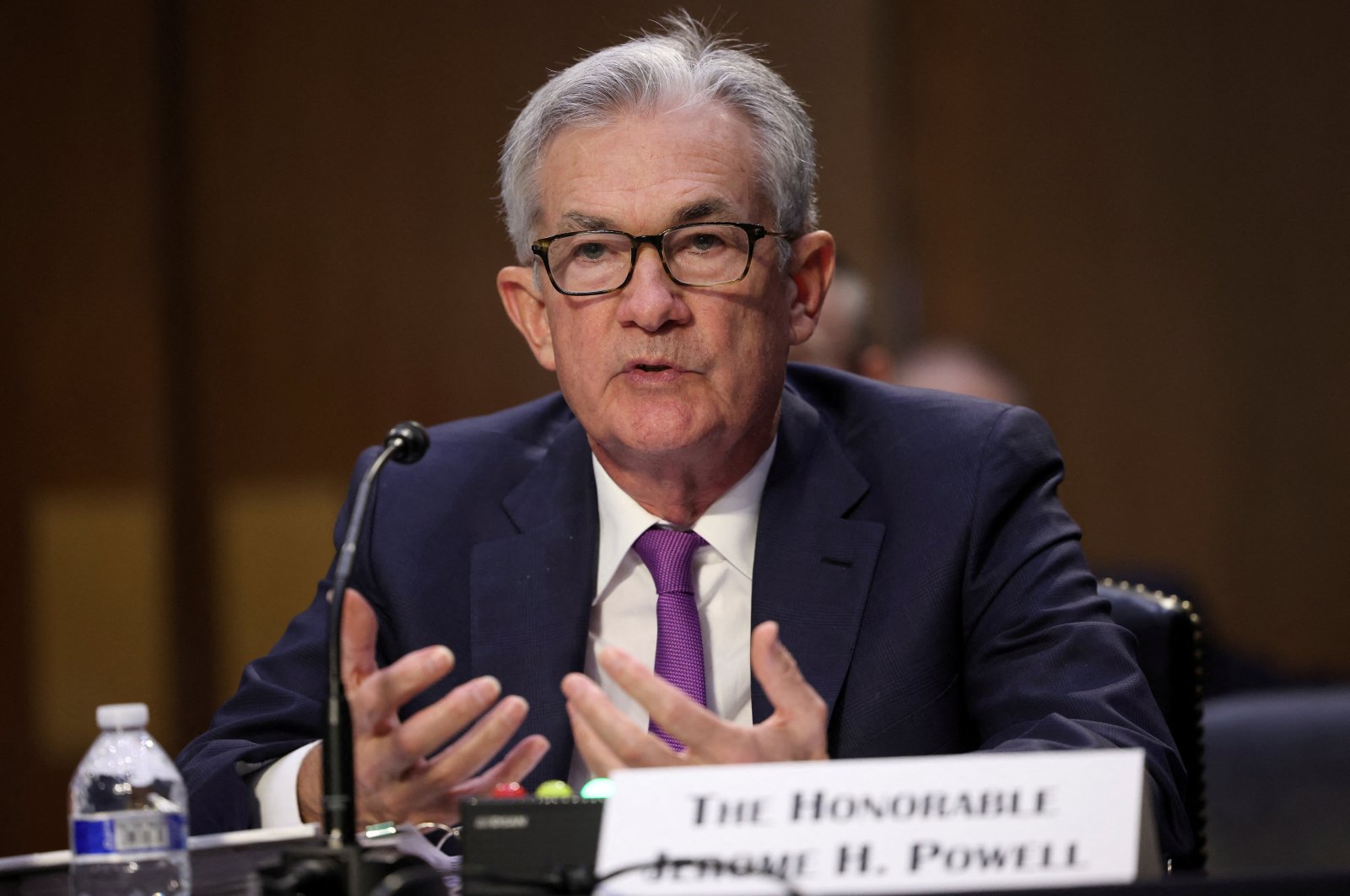 Federal Reserve Chair Jerome Powell testifies during a Senate Banking, Housing and Urban Affairs Committee hearing on the CARES Act, at the Hart Senate Office Building in Washington, DC, U.S., September 28, 2021. (Kevin Dietsch / Pool via Reuters)