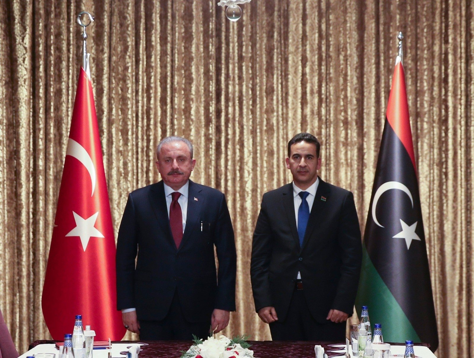 Speaker of Parliament Mustafa Şentop and Libyan Deputy Speaker of the House of Representatives Fawzi al-Nuwairi, Ankara, December 15, 2021. (IHA Photo)