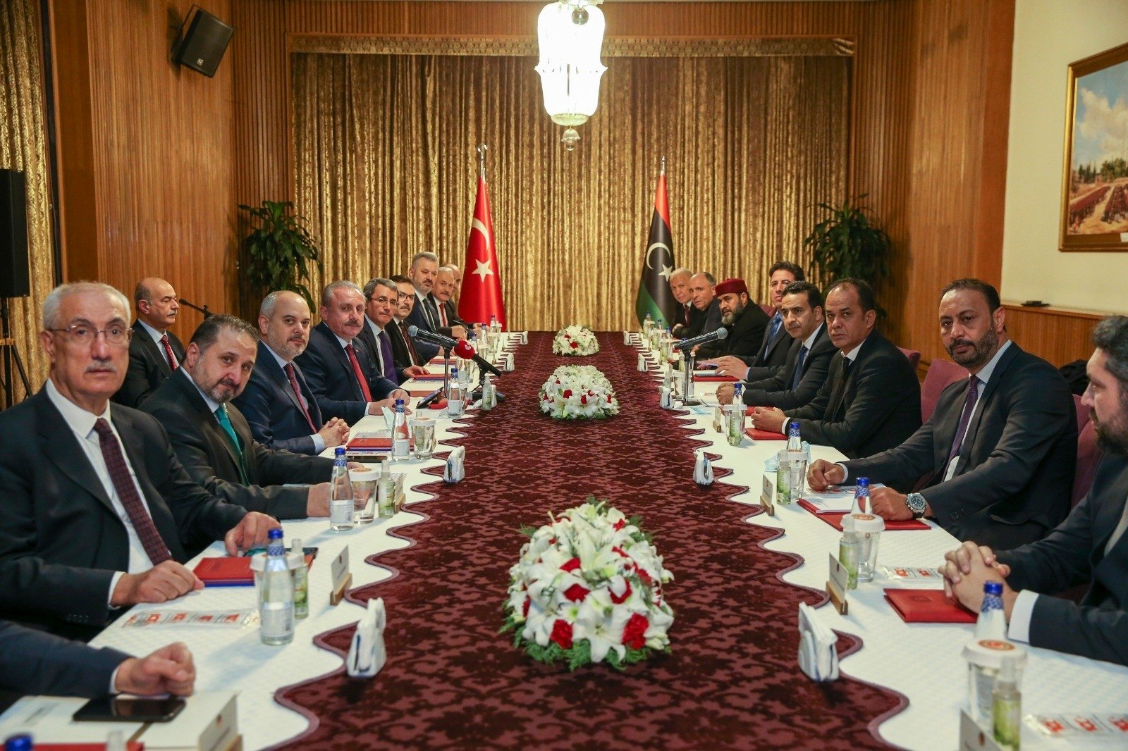 Turkish and Libyan delegations hold a meeting in Ankara, Turkey, Dec. 15, 2021. (IHA Photo)