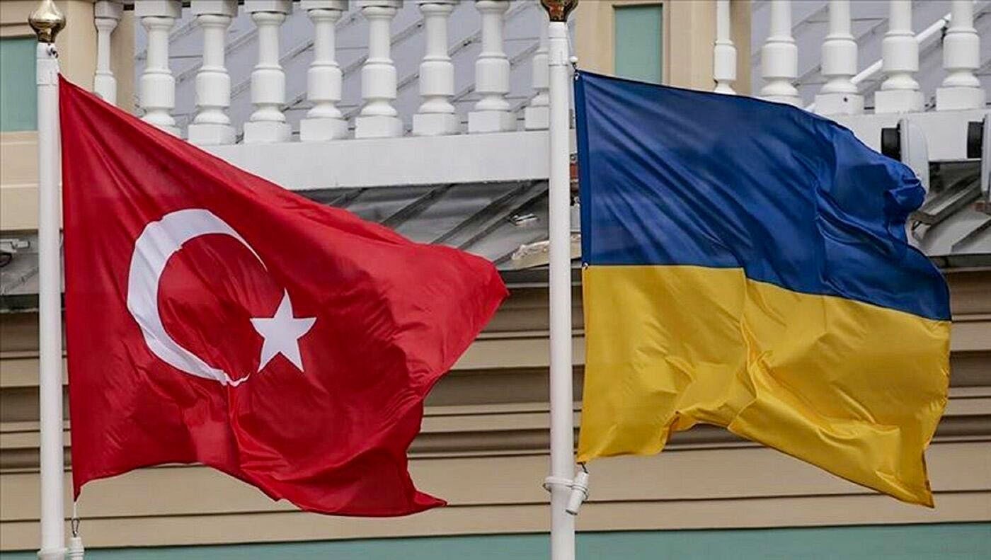Turkish and Ukrainian flags fly at an unspecified location in this undated file photo. (AA File Photo) 