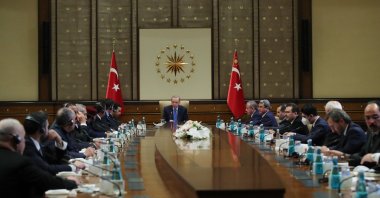 President Recep Tayyip Erdoğan holds a meeting with Libya&#039;s House of Representatives delegation in Ankara, Dec. 15, 2021. (DHA Photo)