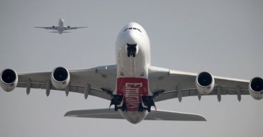 An Emirates Airline Airbus A380-800 plane takes off from Dubai International Airport in Dubai, UAE, Feb. 15, 2019. (Reuters Photo)