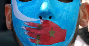 People protest at an Uyghur rally in front of the U.S. mission to the United Nations to encourage the State Department to fight for the freedom of the majority-Muslim Uyghur population, New York, U.S., Feb. 5, 2019. (AFP File Photo)