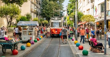 Nostalgic tram in Kadıköy district, Istanbul, Turkey. (Shutterstock Photo) 