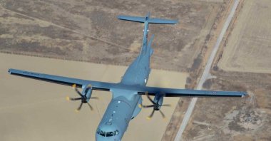 The first P-72 maritime patrol aircraft pictured at an unidentified location in this photo provided on Dec. 14, 2020. (Courtesy of SSB)