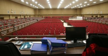 An empty courtroom is seen in Ankara, Turkey, in this photo released on Nov. 30, 2020. (AA File Photo)