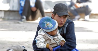 Members of the migrant caravan, which is advancing toward the U.S.-Mexico border, rest during a stop in the municipality of San Miguel Xoxtla, in the state of Puebla, Mexico, Dec. 8, 2021. (EPA File Photo)