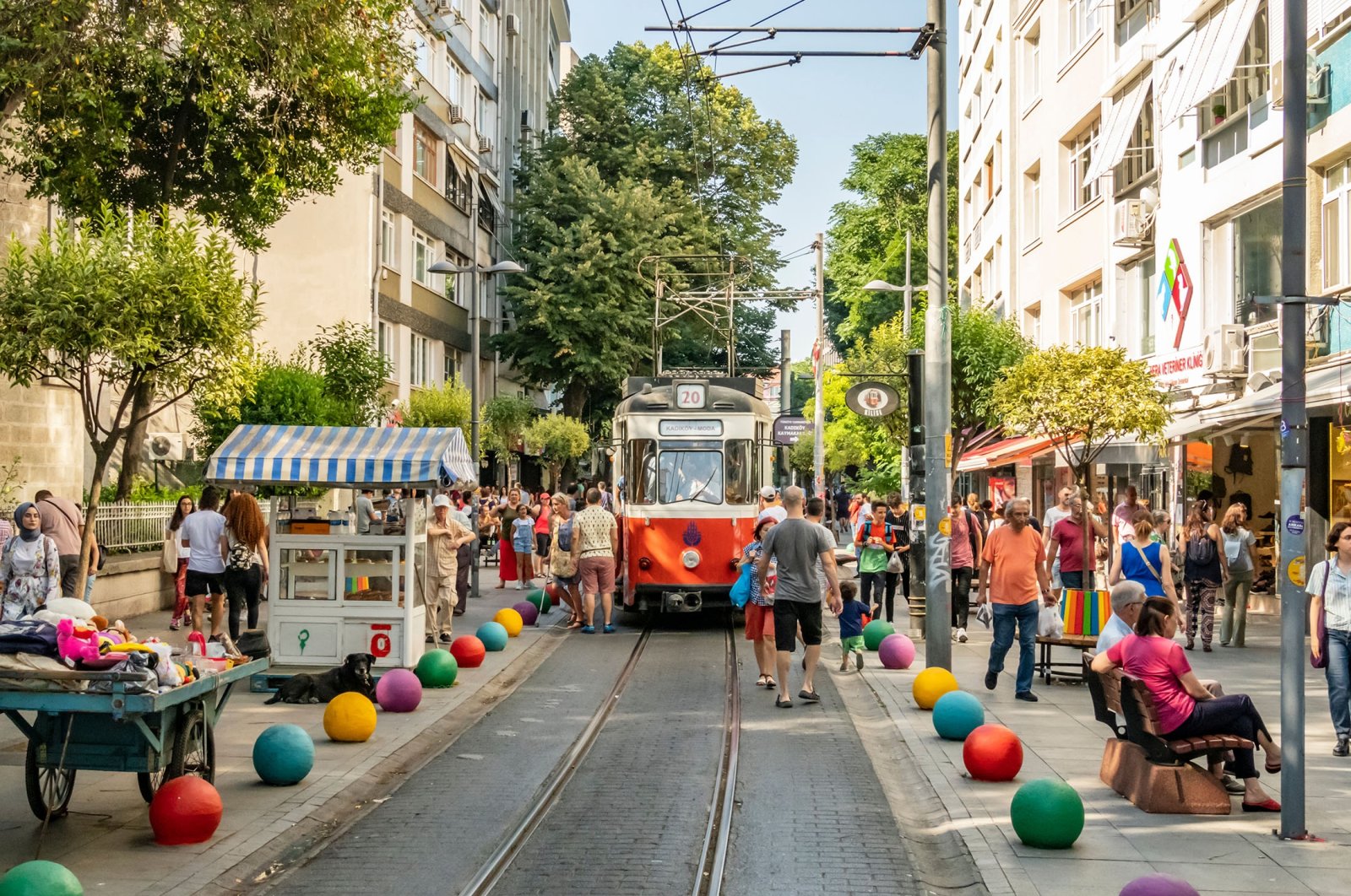 Nostalgic tram in Kadıköy district, Istanbul, Turkey. (Shutterstock Photo) 
