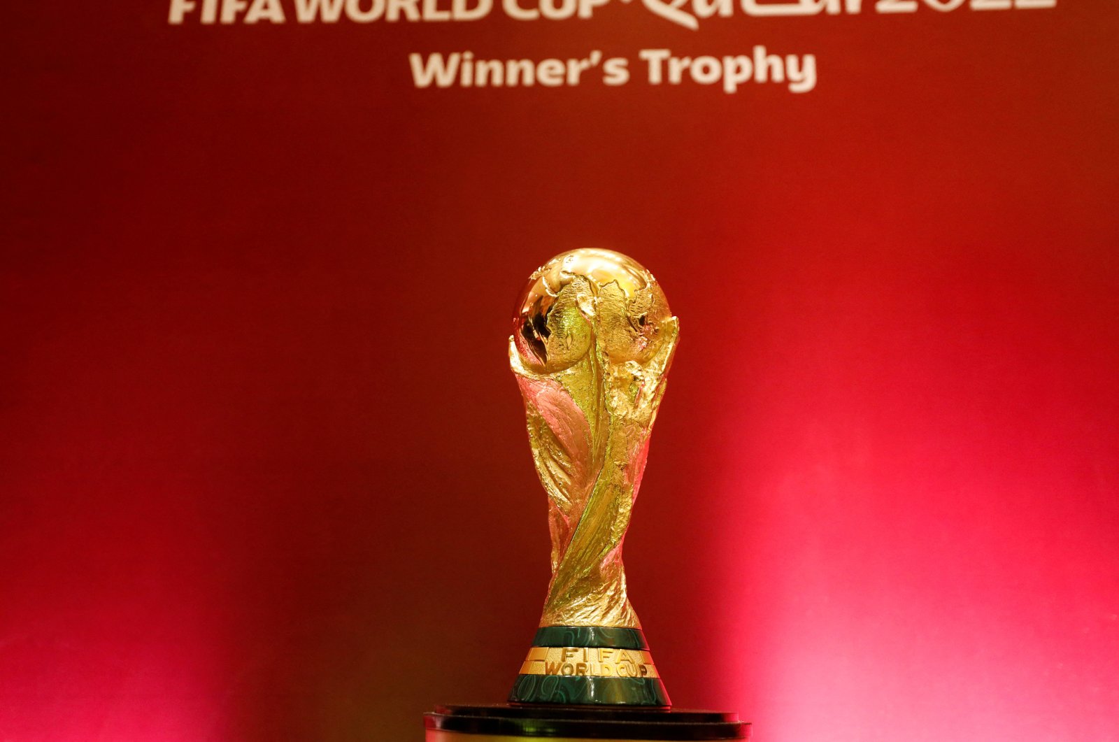 General view of the FIFA World Cup Trophy, in Cairo, Egypt, Jan. 21, 2020. (REUTERS PHOTO) 