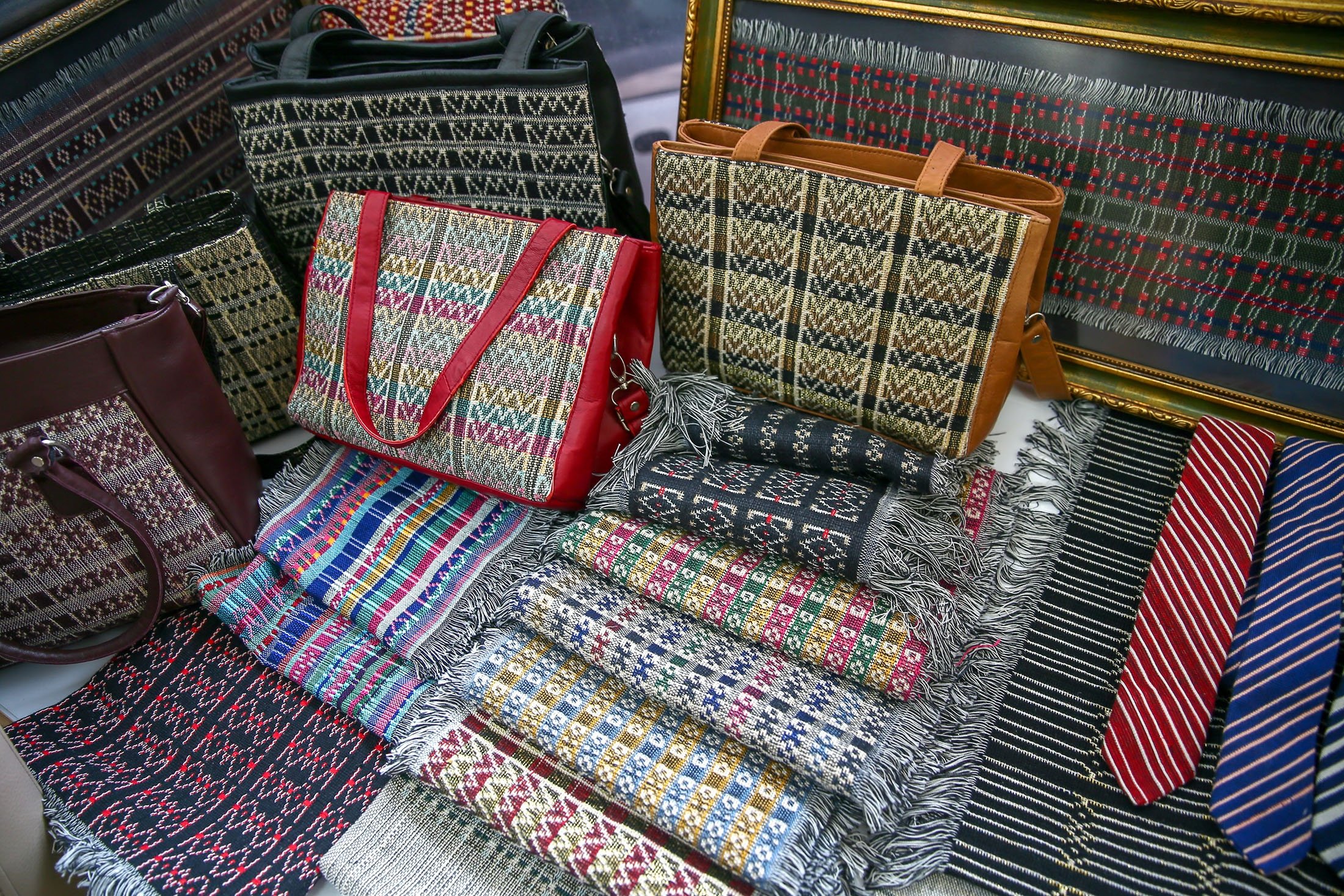 Carpets weaved using the traditional Beledi method can be seen in Nurefşan Yaykal's workshop, in Tire district of Izmir, Turkey, Dec. 14, 2021. (AA Photo)