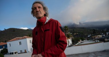 Spanish vulcanologist Vicente Soler poses for a photo, at El Paso on the Canary island of La Palma, Spain, Dec. 11, 2021. (AFP Photo)