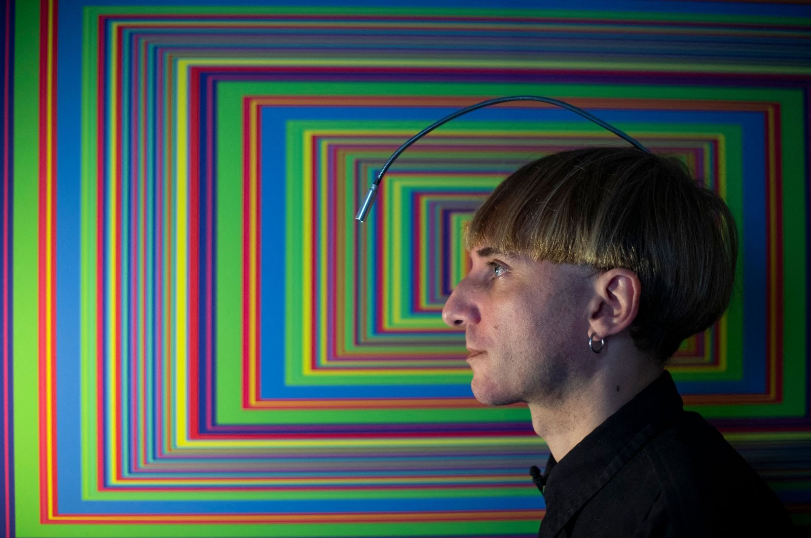 Spanish-born British-Irish “cyborg” artist and activist for transpecies rights, Neil Harbisson, poses for a photo, in Mataro near Barcelona, Spain, Sept. 23, 2021. (AFP Photo)
