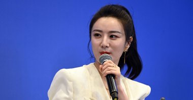 E-commerce livesreamer Huang Wei, also known as Viya, speaks during the Boao Forum for Asia (BFA) in Boao, Hainan province, China, April 20, 2021. (Photo by CNS via AFP)