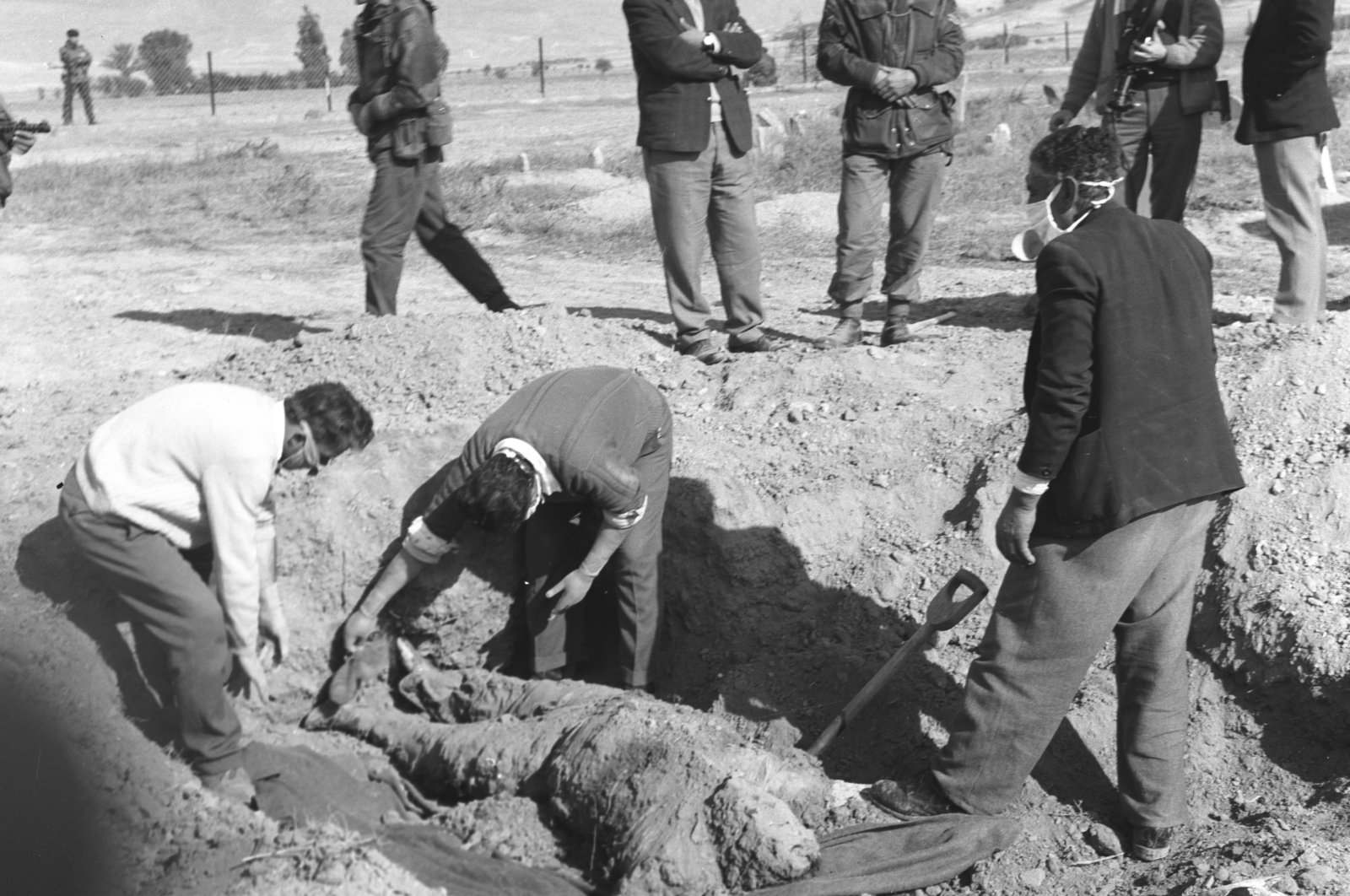 Turkish Cypriots unearth a mass grave of people killed by EOKA terrorists in a village of Lefkoşa (Nicosia). (AA Photo)