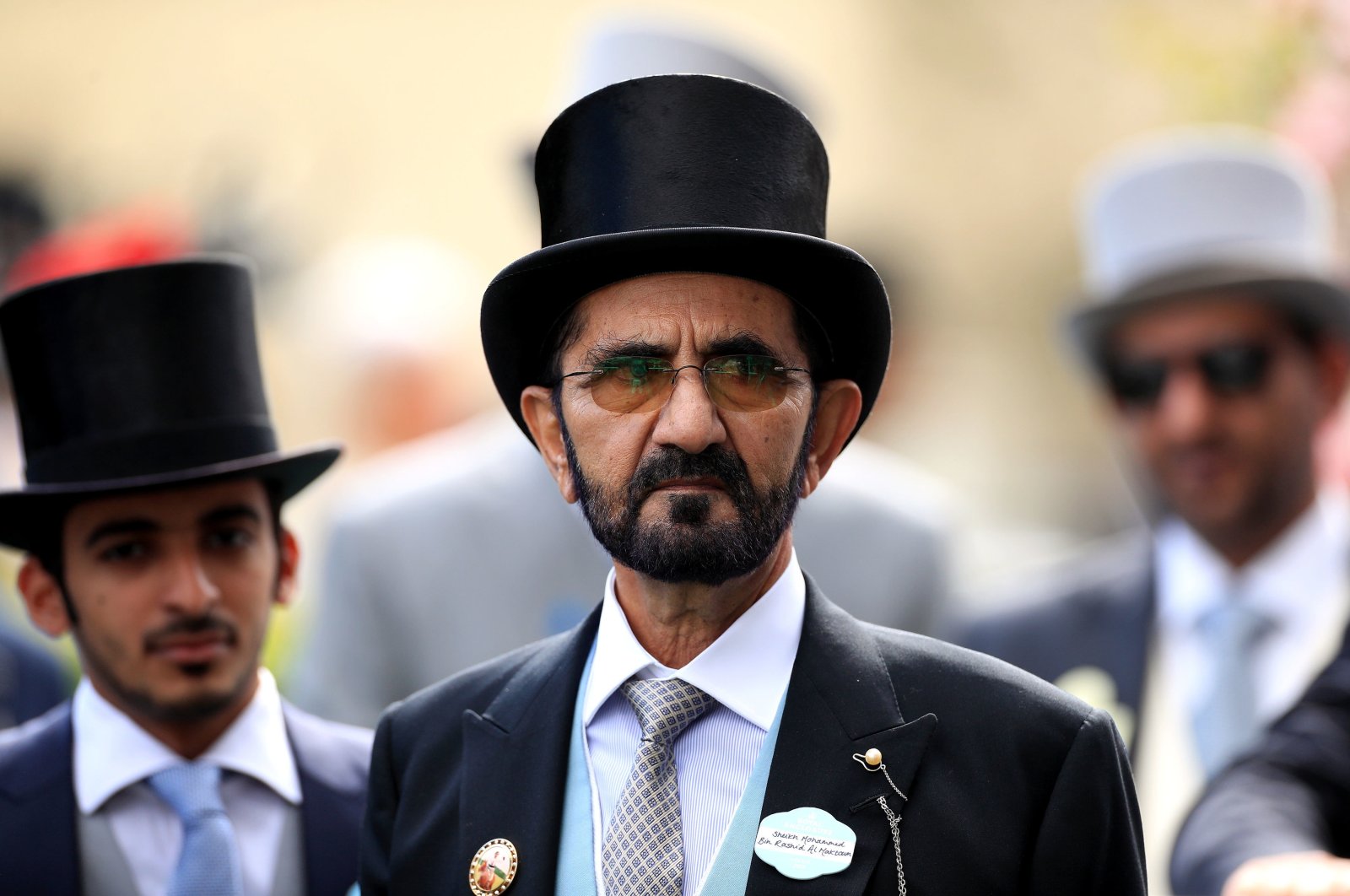 Dubai ruler Sheikh Mohammed bin Rashid Al Maktoum is shown in Ascot, Windsor, United Kingdom, June 22, 2019. (AP Photo)