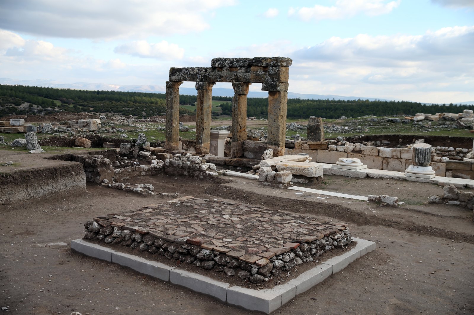 A view of the altar site, Blaundus, Uşak, western Turkey, Dec. 21, 2021. (AA)