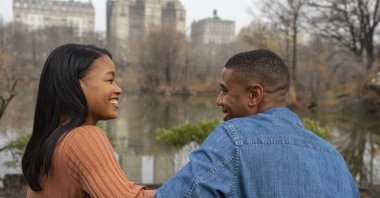 This image released by Sony Pictures shows Chante Adams (L) and Michael B. Jordan in a scene from Columbia Pictures' "A Journal for Jordan." (AP)