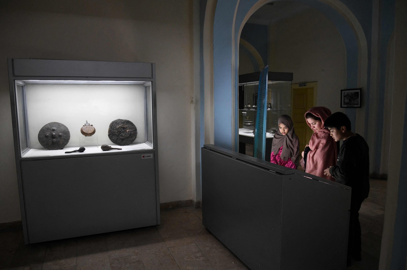 People visit the National Museum of Afghanistan in Kabul, Afghanistan, Dec. 12, 2021. (AFP)