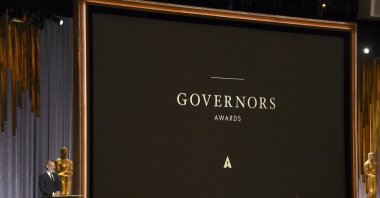 Tom Hanks speaks at the Governors Awards in Los Angeles, California, U.S., Oct. 27, 2019. (AP)