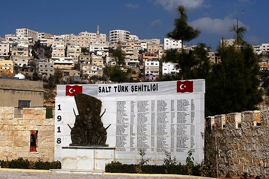 A listing of the names of the martyrs at the Salt Turkish War Memorial, the town of Salt, Jordan, Feb. 21, 2017. (AA File Photo)
